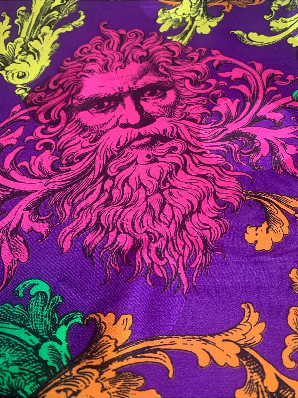 Atelier Versace Bold Baroque Silk Scarf - Purple, Red, Yellow, Green